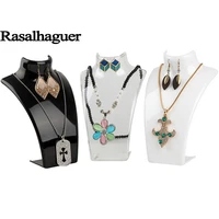 rasalhaguer luxury mannequin 6pcs necklace and earrings jewelry pendants display stand holder shelf 3 colors l21w13 5h7 5cm