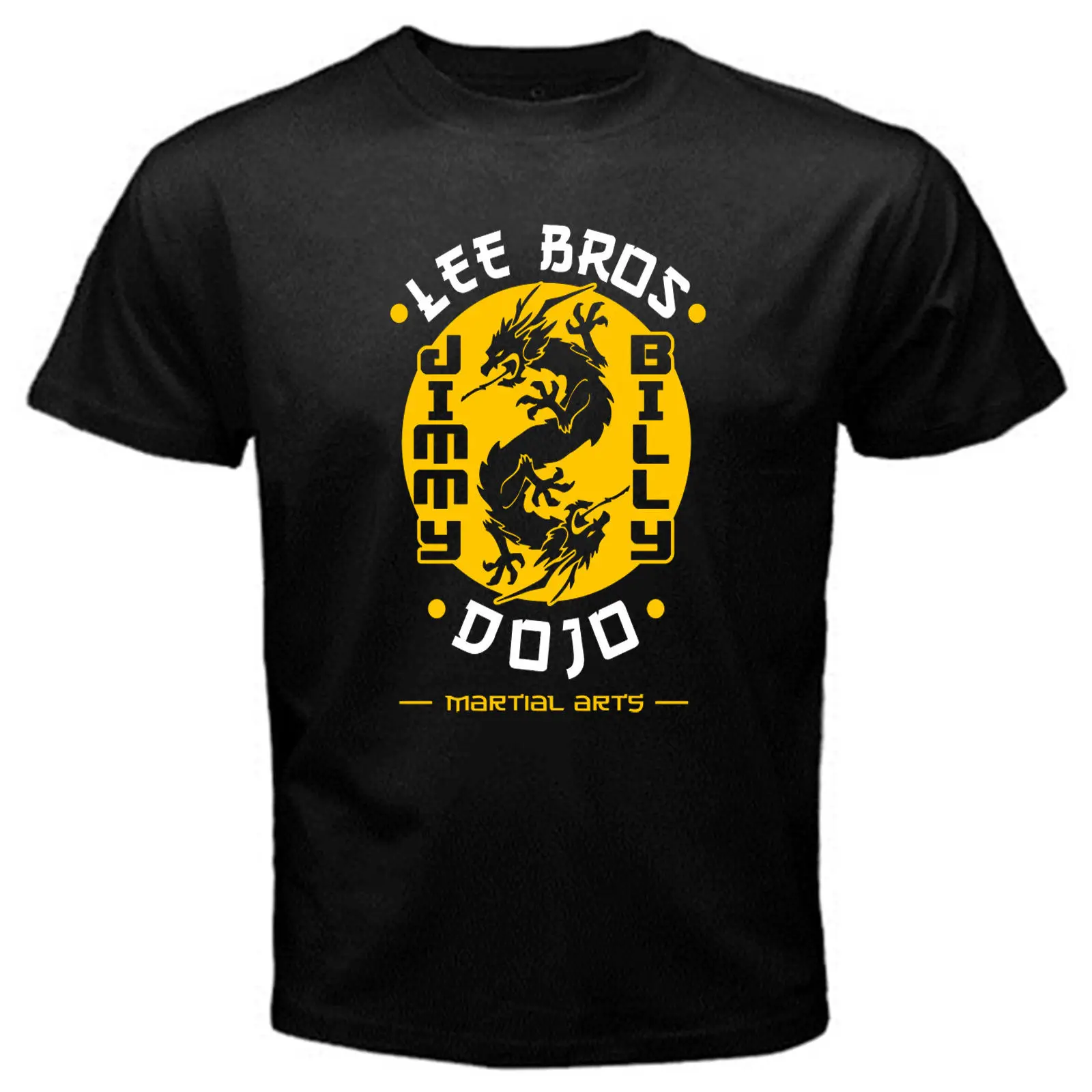 Double Dragon Билли и Джимми классической аркады игра Футболка Черный Основные Tee |