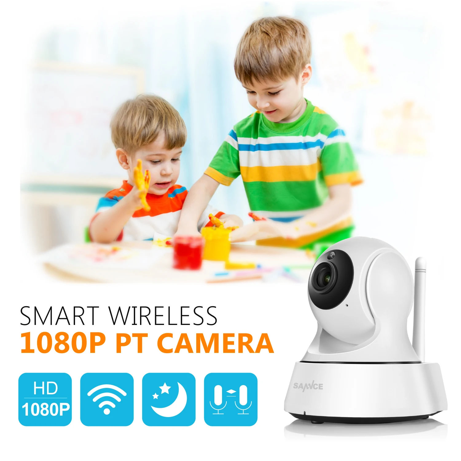Беспроводная мини камера видеонаблюдения SANNCE Full HD 1080P Wi Fi|cctv camera wifi|wireless ipcctv |