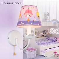 pink cartoon wall lamp children room girl bedroom bedside lamp princess house idyllic creative led wall lamp free shipping