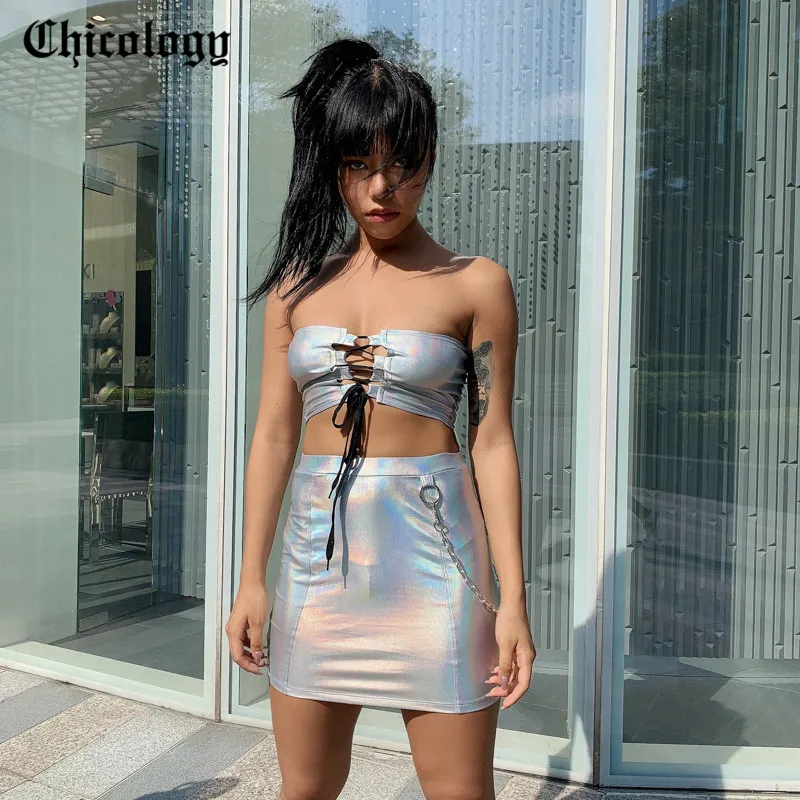 Chicology металла с цепью готика готическое панк женское сексуальные высокой талией