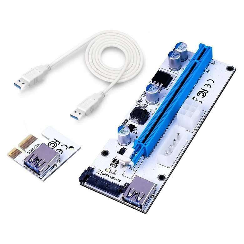 USB 3. 0 PCI E Экспресс 1x до 16x Райзер карта адаптер 15 Pin SATA Power с кабелем 60 см|usb 3.1 pci-e|1x to