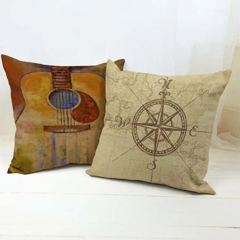 Винтажные в форме компаса Чехлы светильник Морской Компас Декоративные диванные