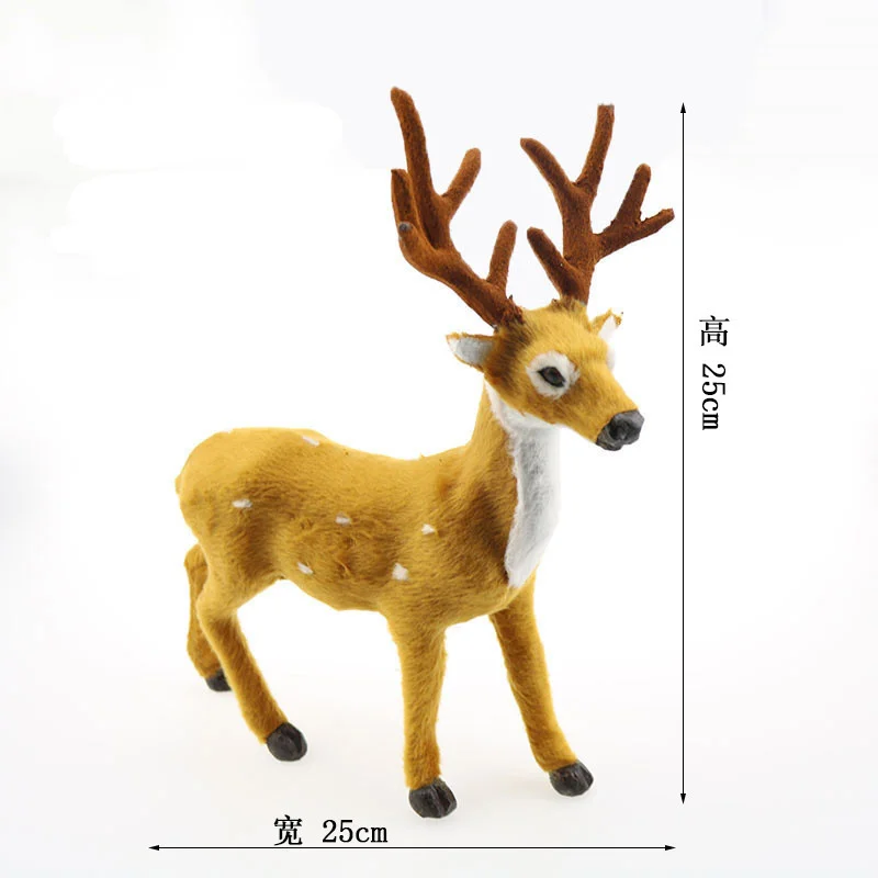 25cm Merry Christmas имитация лося плюшевый олень поддельные пушистые олени настольные украшения для дома торговый центр подарки на год Navidad аксессуары - Цвет: 25cm