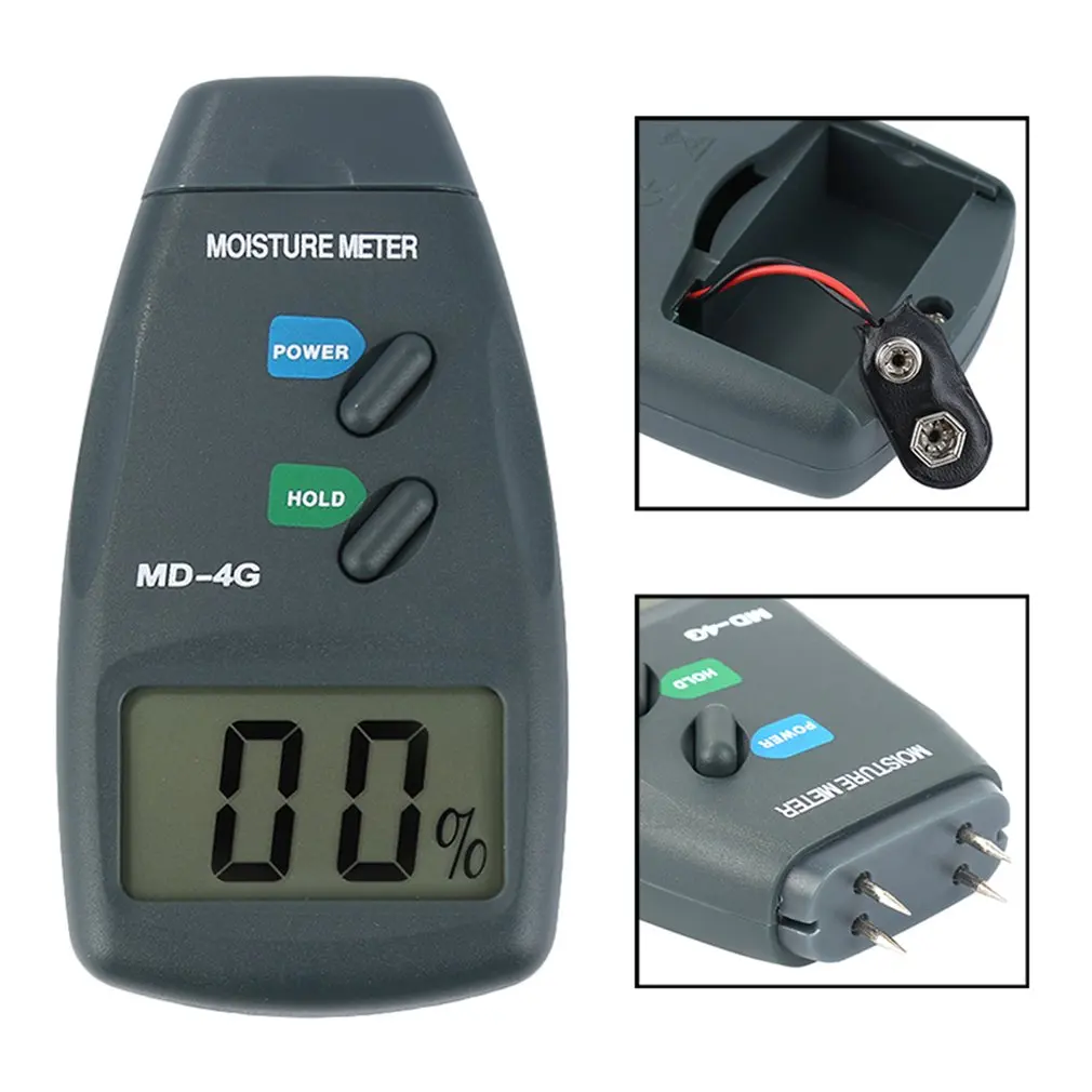 4-Pin Digital Moisture Meter 5% to 42% High Accuracy PRO Damp Detector Timber Portable Humidity LCD Wood Tester Hygrometer | Инструменты