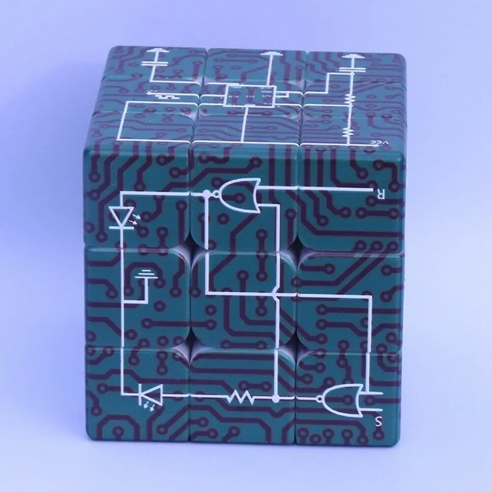Physics Circuit Diagram Design Creative Emboss Educational 3x3x3 Speed Magic Cube Twist Puzzle Toy Kid UV Print 3D IQ Game 56mm | Игрушки и