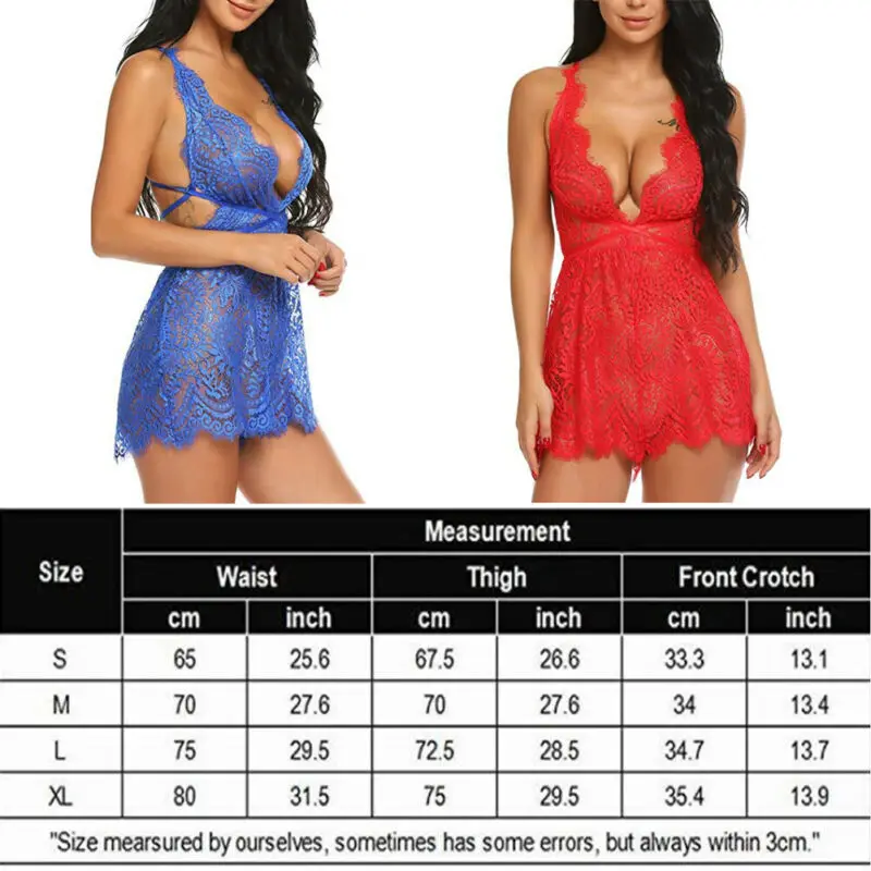 Сексуальное нижнее белье кружевное платье комбинезон Babydoll женское Ночное