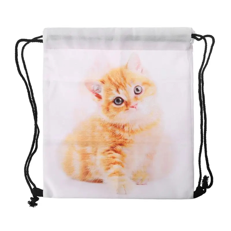 Унисекс 3D Печатные Сумки на шнурке рюкзаки Cinch Sack с животным узором милые