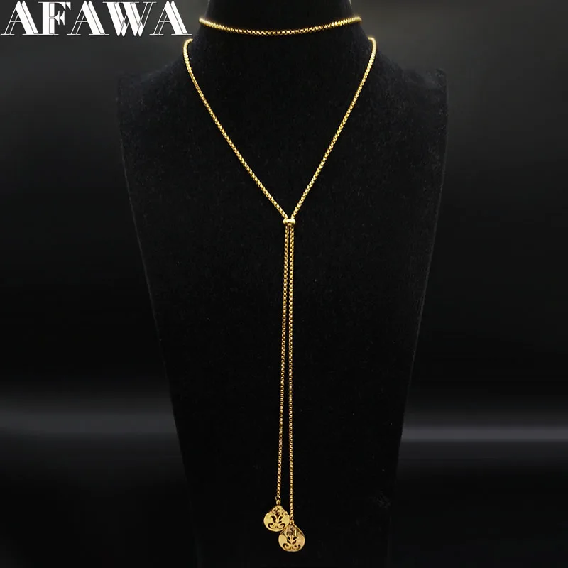 

Ожерелье женское из нержавеющей стали, в форме капли воды