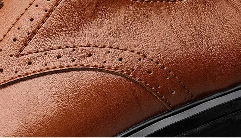 Мужские туфли из натуральной кожи классические на плоской подошве официальная