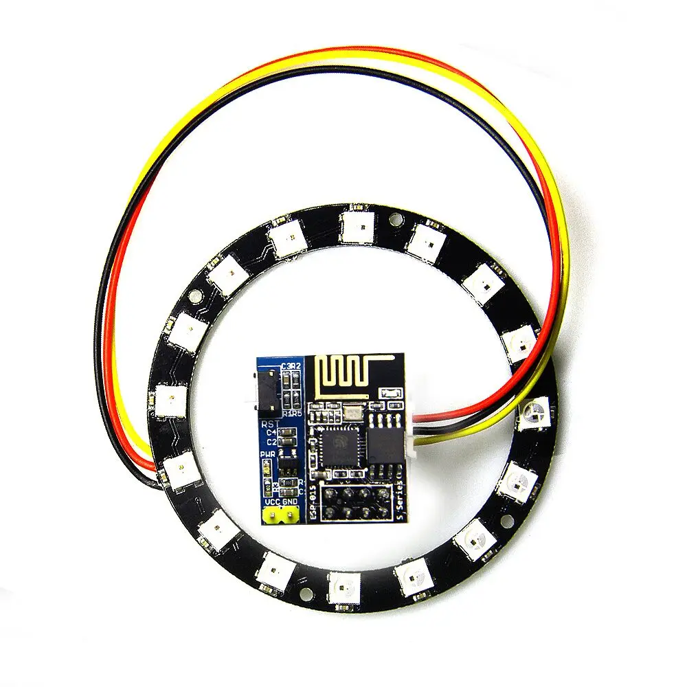 Кольцевой светильник WS2812 электронный прибор для обучения студентам ESP8266 ESP01S 01 RGB
