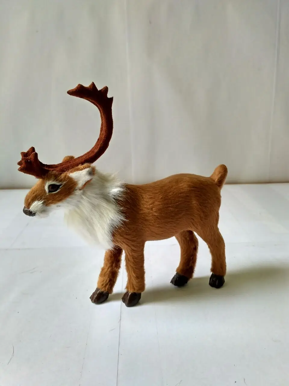 

small cute simulation reindeer model polyethylene & furs brown elk doll gift about 15x14cm 1535