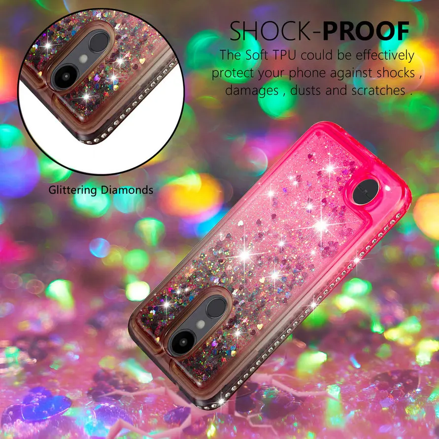 For LG Aristo 2/ Aristo2 Plus/LV3 2018 Case Luxury Glitter Diamond Rhinestone Soft TPU Shockproof Quicksand Phone Cover Bag |