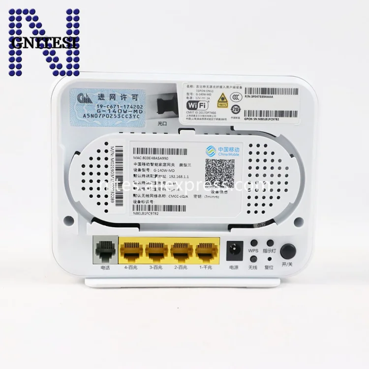 10 pcs cheap price GE ONT ONU G-140W-MD with 1GE+3FE+1Tel+Wifi Interior Antenna |