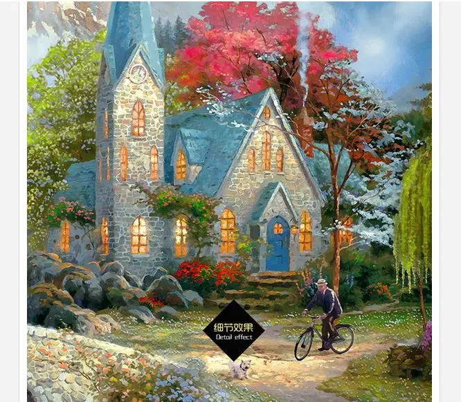 Пользовательские фото обои 3d потолочные фрески замок сад Современная картина