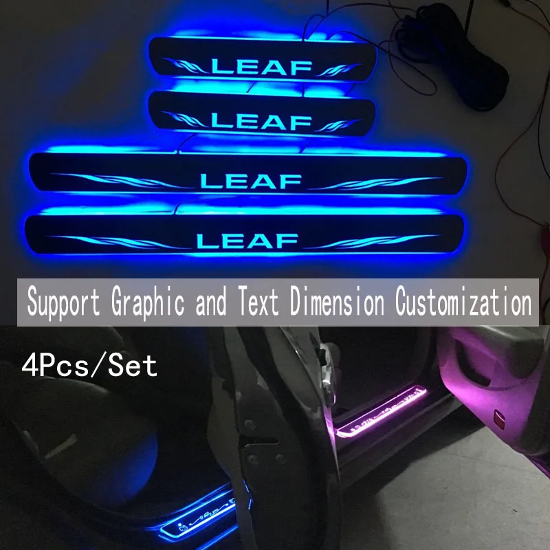 

4pcs/set/Applicable to Leaf Streaming Dynamic LED Lamp Door Welcome Pedal/Dynamic Lighting Vehicle Threshold For NISSAN LEAF