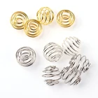 Пружинные Концевики для ожерелий, Обжимные бусины, соединители для материалов для изготовления ювелирных изделий, золотистыесеребристые, 50 шт.лот