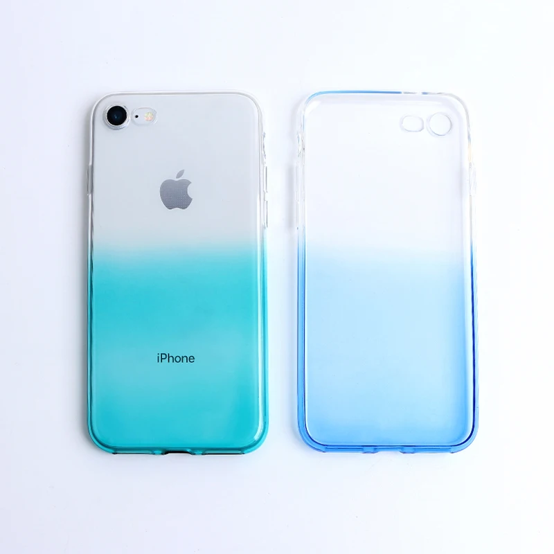 TPU чехол для телефона iPhone 7 Чехол градиентной расцветки прозрачный мягкий 8 8plus X XR