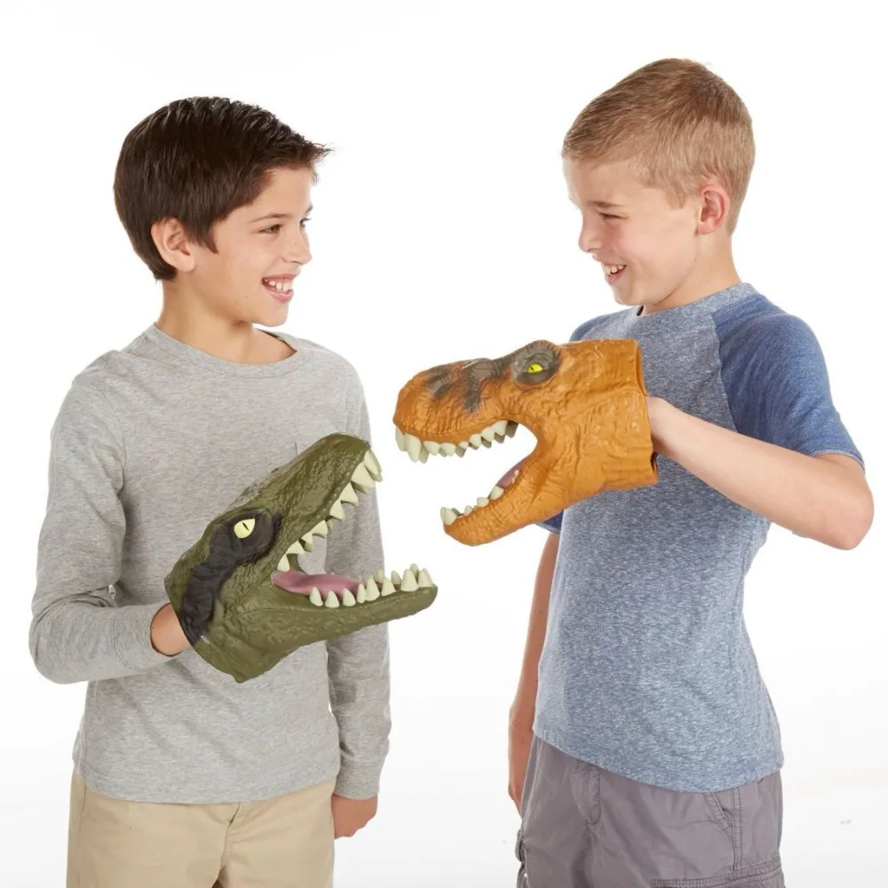 Hand puppet Jurassic World Baryonyx Tyrannosaurus Rex Velociraptor claws Head gloves Kid Toys Model Action Figures Birthday gift | Игрушки и