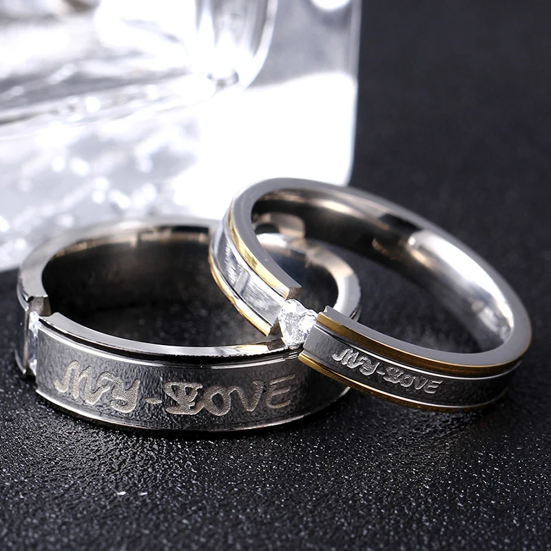 MOREDEAR CZ парное кольцо титановое для влюбленных сверкающие кристаллы титановая