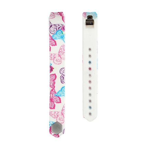butterfly Сменный ремешок для fitbit Ace/Alta HR, силиконовый ремешок на запястье с металлической застежкой, цветочный дизайн, большой/маленький - Цвет: butterfly