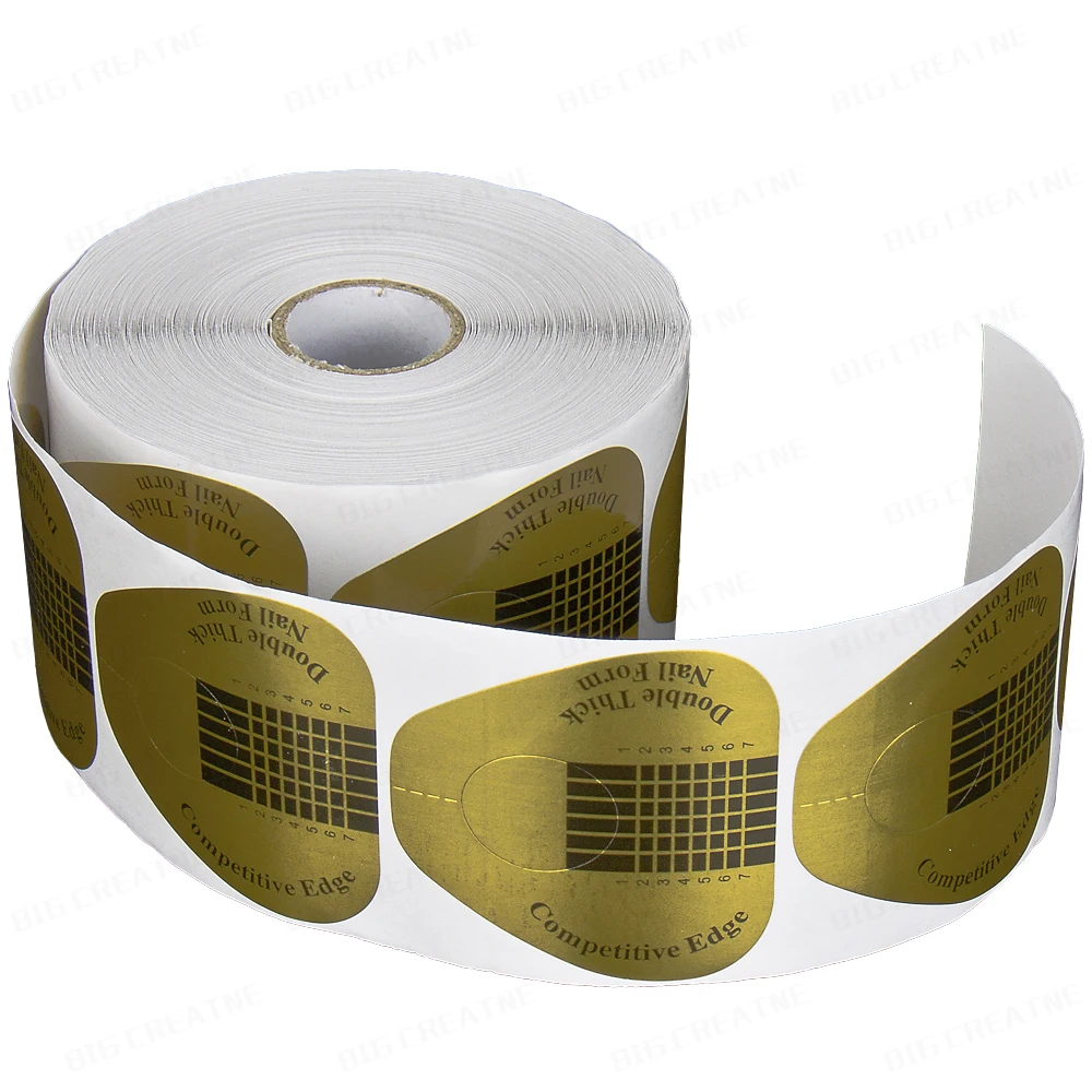 1 рулон (500 шт/рулон) наклейки для наращивания ногтей направляющая форма акриловые