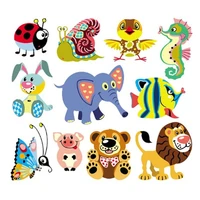 children cute animal combination clothing applications sticker iron on patches diy t shirt heat transfer vinyl clothes applique