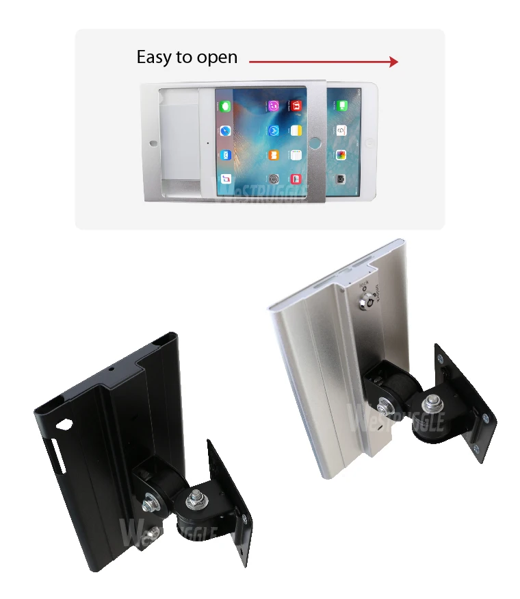 Подходит для iPad mini1 2 3 4 настенная подставка Металлический Чехол Дисплей Розничная кронштейн планшетный ПК замок держатель Поддержка Регулировка любого угла