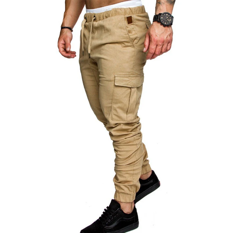 Мужские повседневные джоггеры брюки эластичные длинные военные армейские