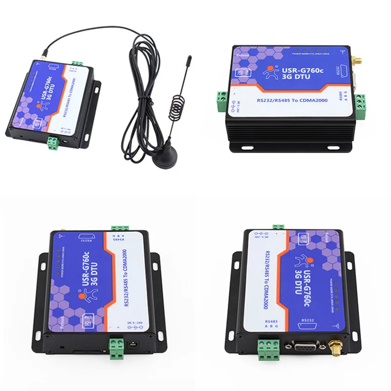 

Q068 USR-G760c Serial RS232/RS485 to 3G Modems supports CDMA2000 1xEV-DO Revision 0 and A network DTU TCP and UDP Supported