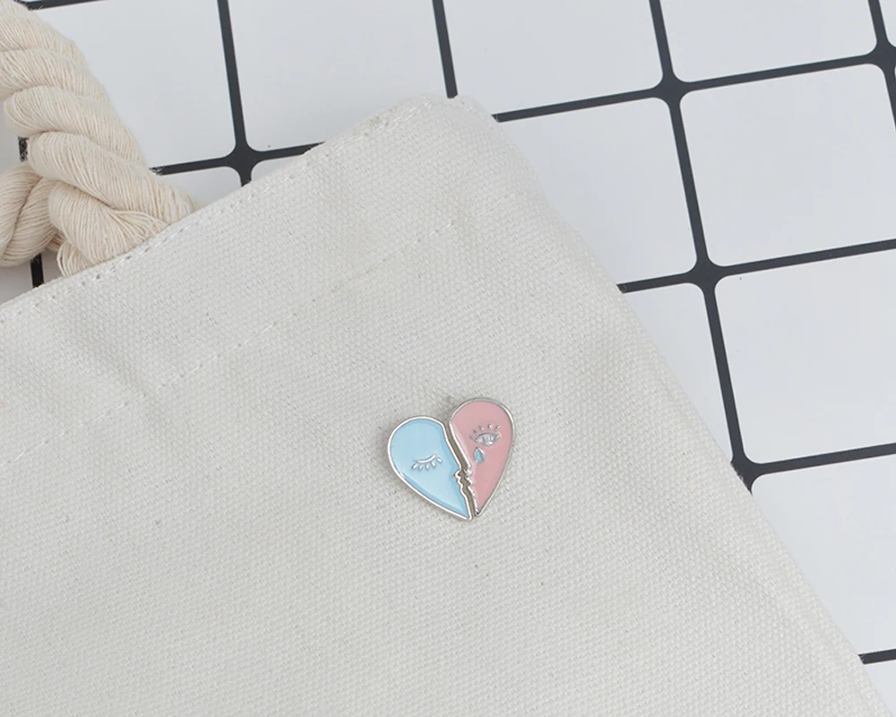Мужской и женский рюкзак с эмалью синий розовый эмалью|brooch pin set|heart broochbrooch pins |