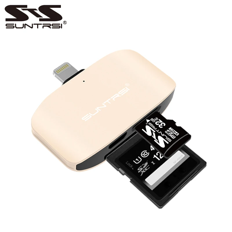 Suntrsi устройство для чтения карт памяти iPhone 5 5S 6s 7 и 8 plus Micro SD TF USB кардридер OTG мини