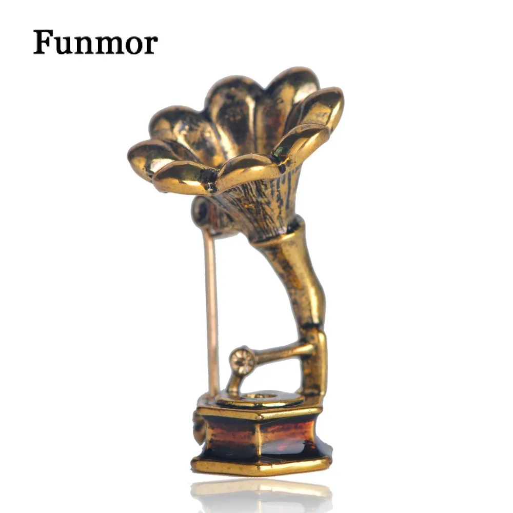 Винтажный граммофон FUNMOR броши для женщин и мужчин подарочный сувенир заколки