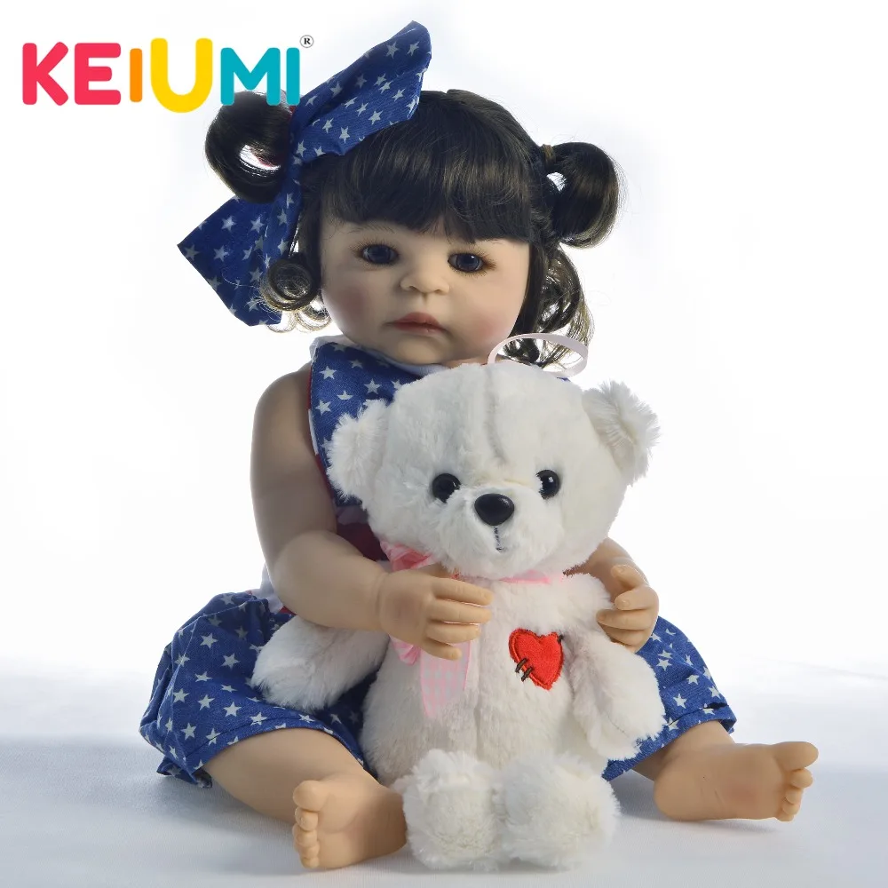 

KEIUMI Новое поступление 22 дюйма куклы Reborn Девочка Младенцы силиконовые полное тело реалистичные Новорожденный ребенок кукла Детская подарок...