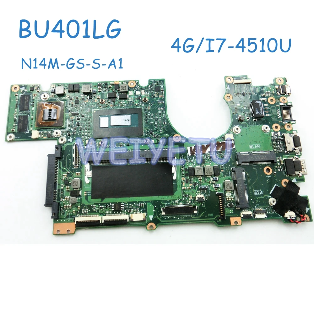 BU401LG MB. _ 4G/I7 4510U/AS N14M GS S A1 90NB02S1 R00030 материнская плата для ноутбука ASUS BU401L с