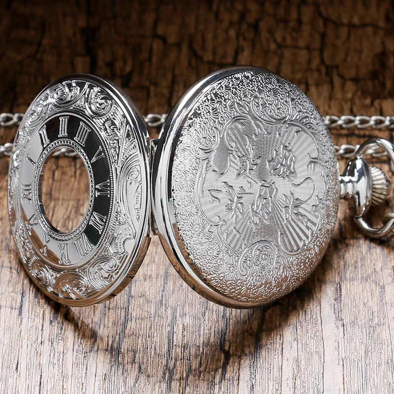 Циферблат: Серебряный Чехол 45 мм Римский подарок карманные часы в античном