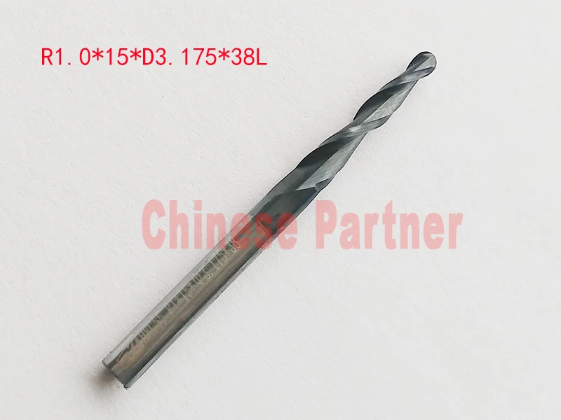 R0.25/R0.5/R0.75/R1x15xD3.175x38L 1/8 &quotхвостовик HRC55 Карбид конические концевые фрезы для носа