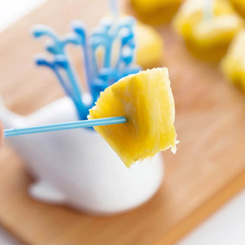 16 шт./лот креативные фруктовые вилки с милым Китом пищевые палочки столовая