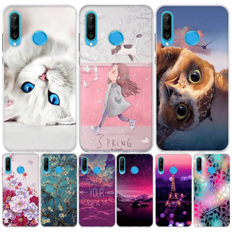 Чехол для Huawei P30 Lite чехол P 30 милый 3D Мягкий силиконовый чехлы чехол-бампер |