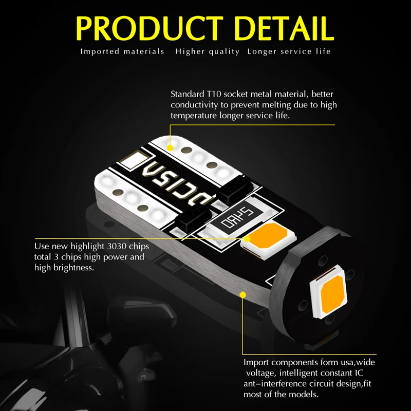 Katur 10 шт. T10 W5W 168 194 супер яркий SMD 12 В Автомобильный светодиодный автомобильный
