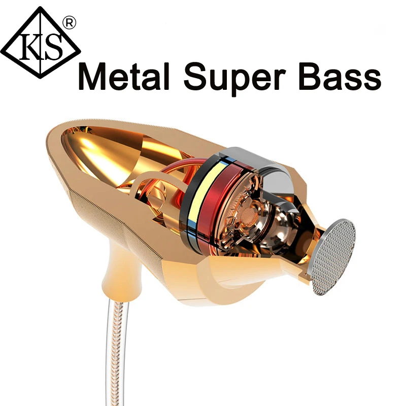 KS Металлический Наушники Super Bass Ясный Голос Мобильный Компьютер MP3 Универсальный