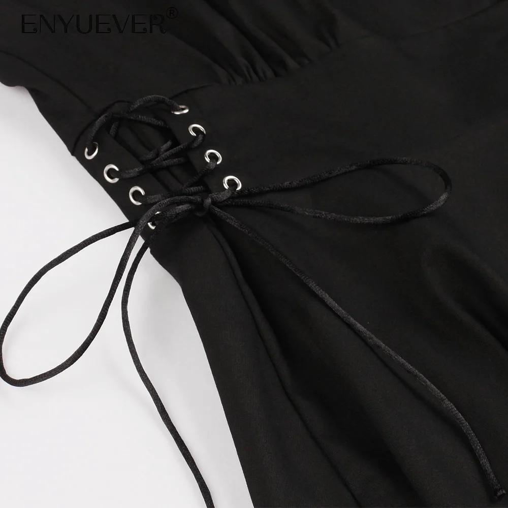 Enyuever стимпанк готическое Платье женское кружевное корсет Vestido Повседневная