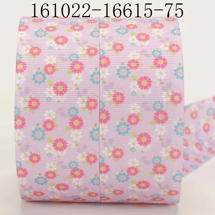 

50 yards 1/2"38mm small flowers ribbon pattern bows printed grosgrain ribbons free shipping