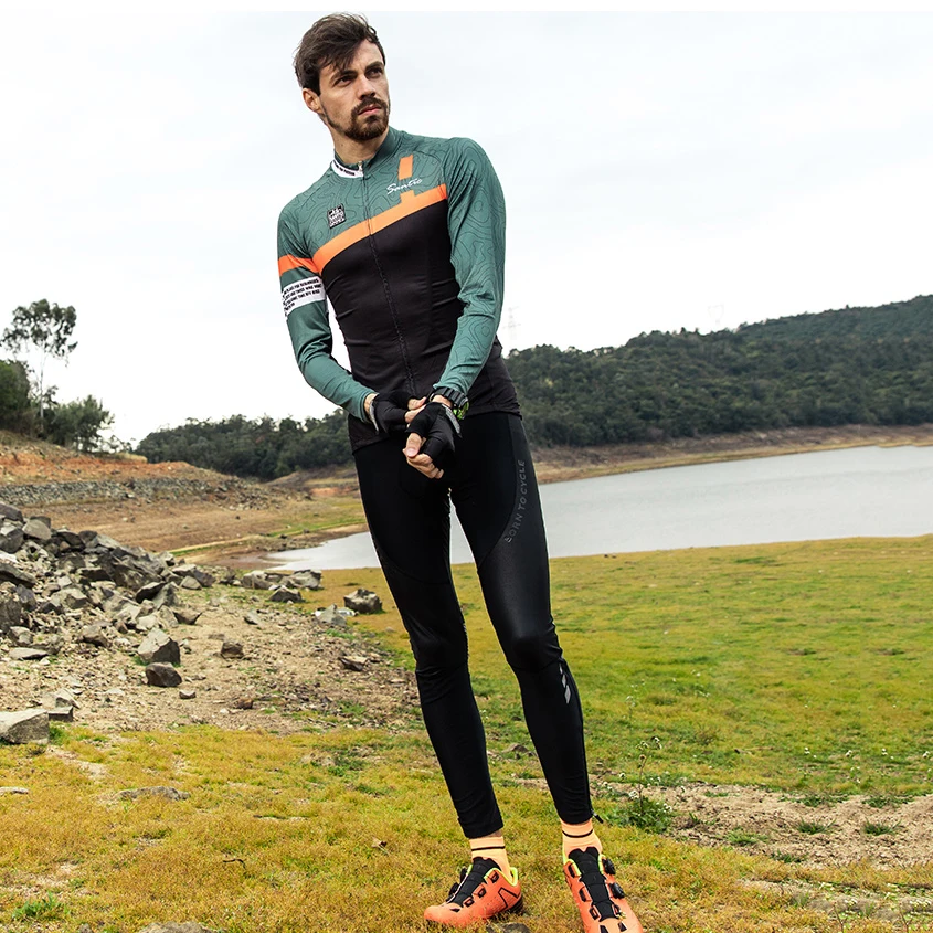 Мужские длинные велосипедные брюки Santic мягкие с подушкой Дорожные Брюки для