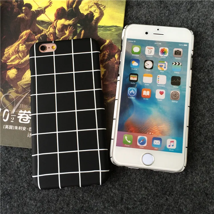 Черный белый Cubee клетчатая печать Матовый Жесткий Чехол для ПК Капа Carcasa Hoesje чехол