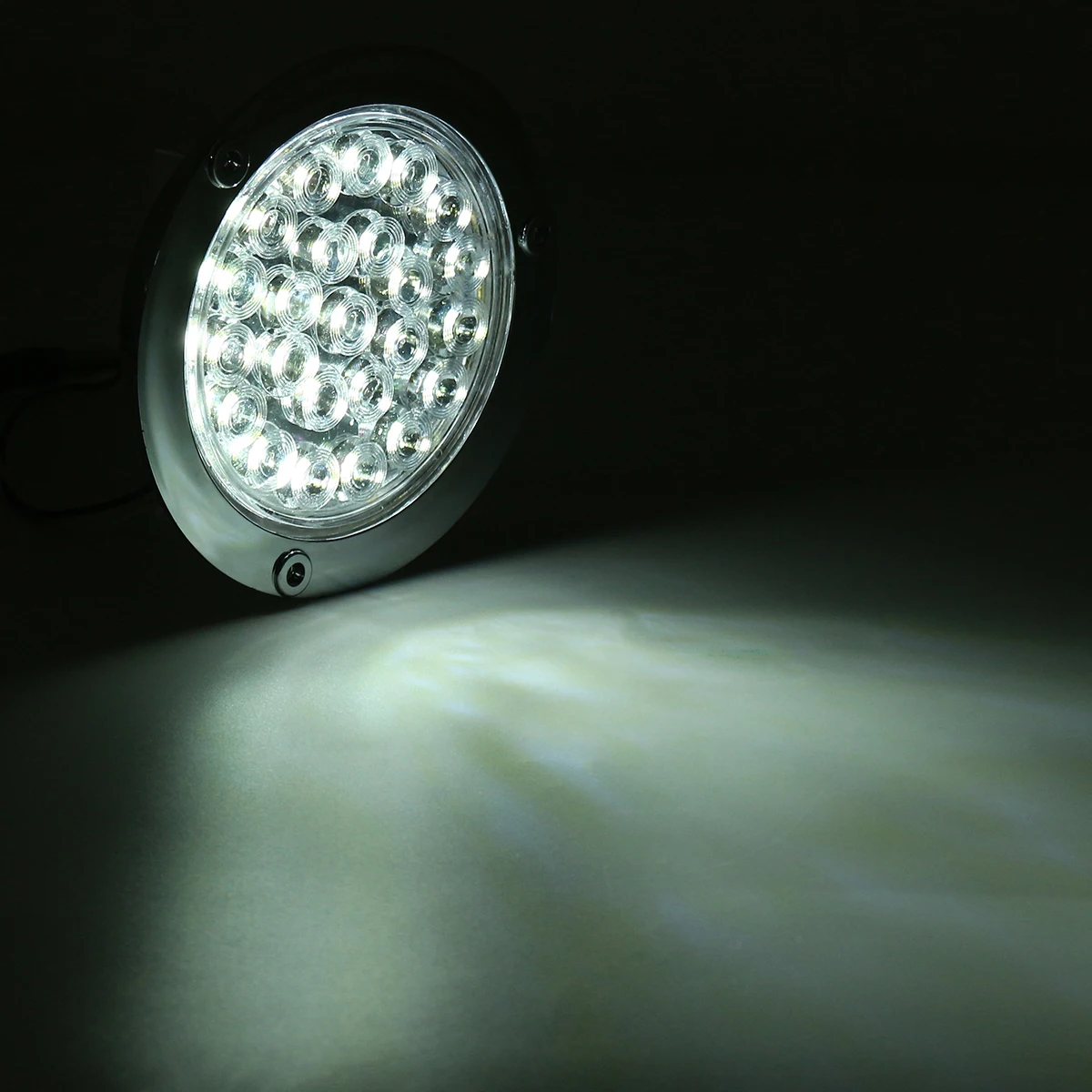 Отражатели для грузовиков, боковые сигнальные огни, 24LED круглый задний светильник, стоп-сигнал заднего поворота, сигнальная лампа заднего хода