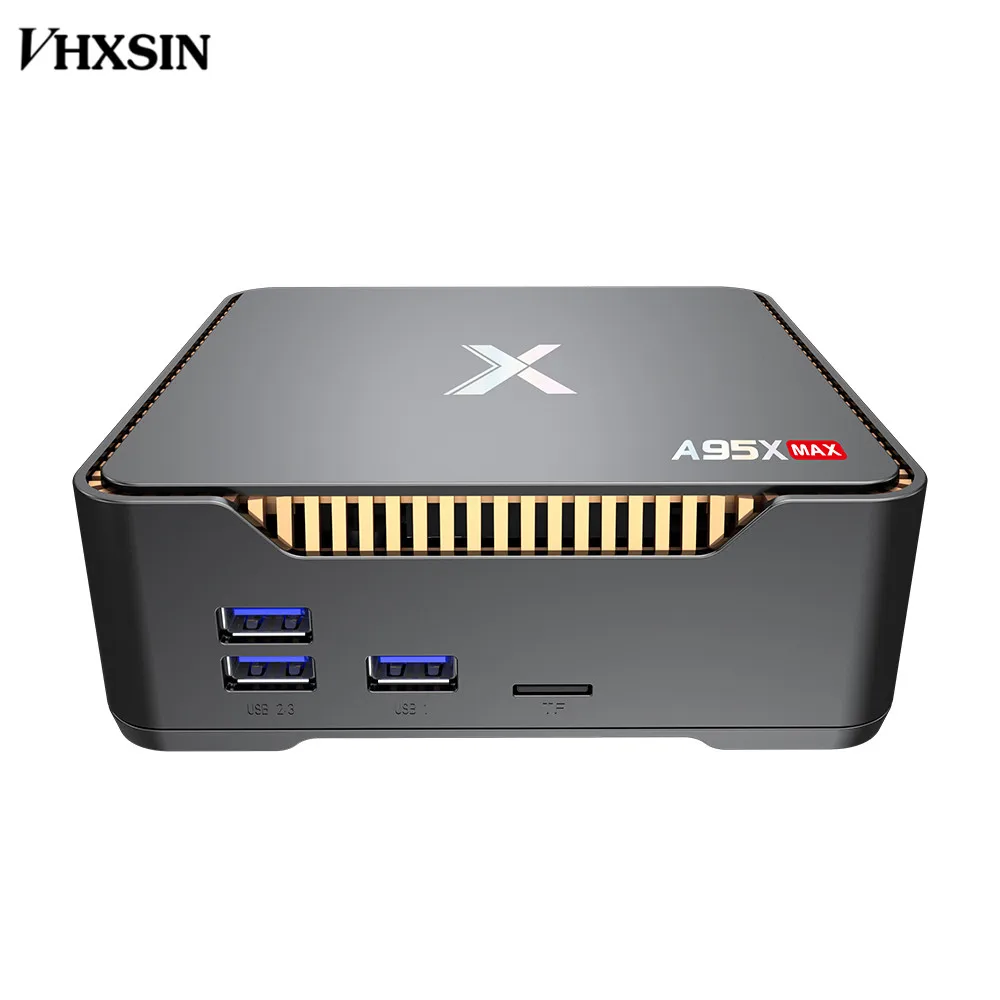 VHXSIN 2 шт./лот A95X MAX новейший Full HD 4Ks905 X2 4 ГБ ОЗУ 64 Гб ПЗУ ТВ приставка android 8. 0 4k