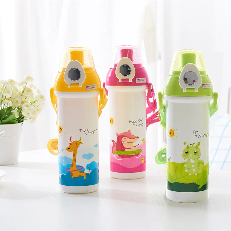 550 мл детская пластиковая чашка Sippy герметичная с ремешком портативная обучающая