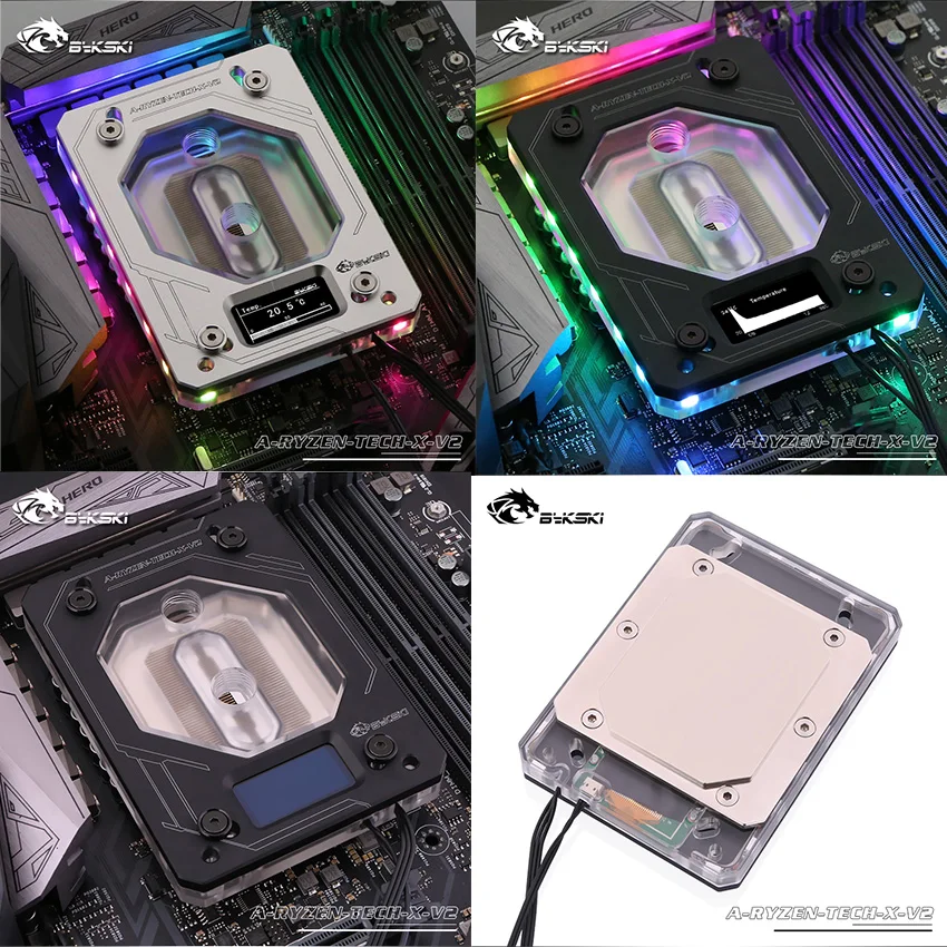 Bykski A RYZEN TECH X V2 блок водяного охлаждения процессора с RBW светодиодными