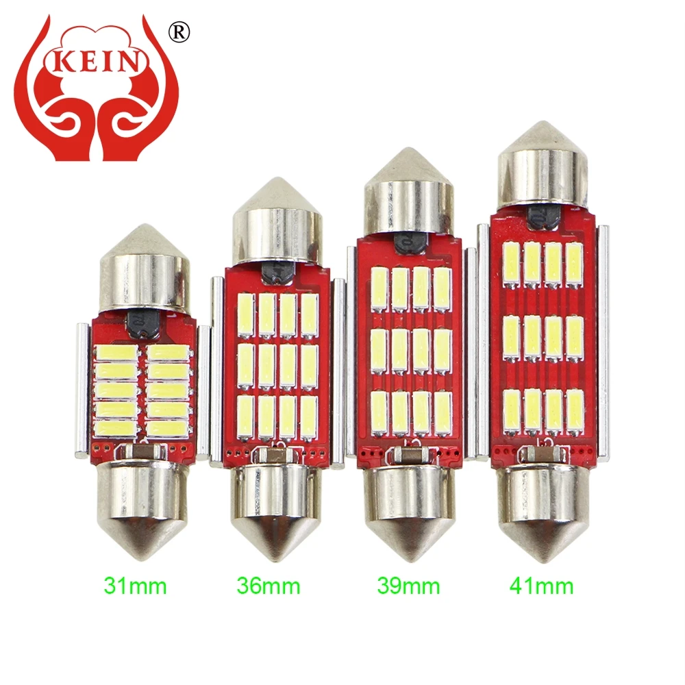 KEIN 1 шт. C3W C5W C10W festoon Canbus безошибосветодиодный лампа 31 мм 36 39 41 для Чтения номерного
